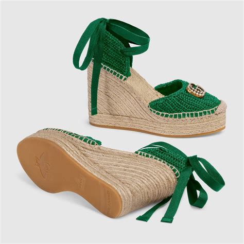 gucci crochet espadrille|designer Gucci espadrilles.